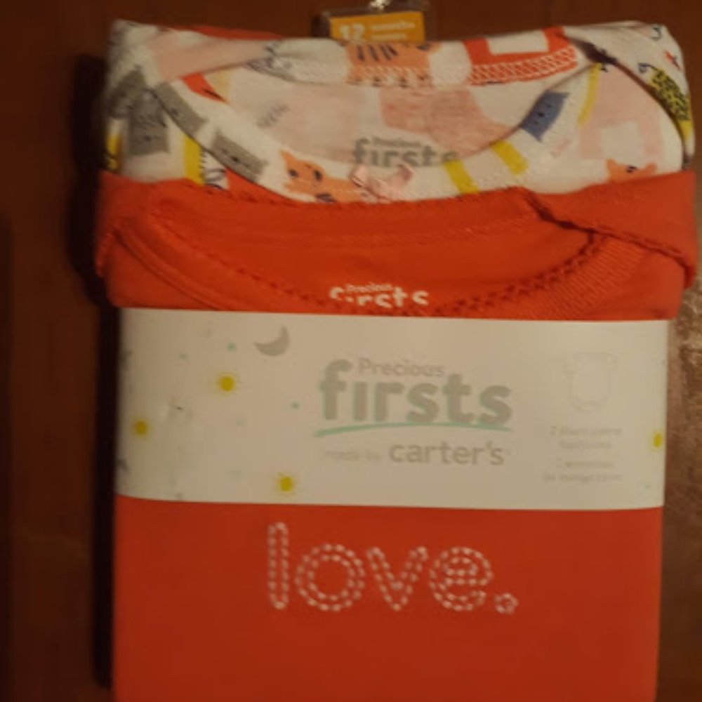 CARTER'S ONESIES ANIMAL AND CORAL PRINT 12MONTHS